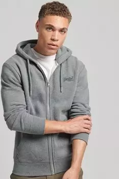 Винтажная толстовка с тисненым логотипом и застежкой-молнией Superdry, серый