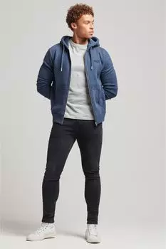 Винтажная толстовка с тисненым логотипом и застежкой-молнией Superdry, синий