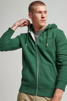 Винтажная толстовка с вышитым логотипом и застежкой-молнией Superdry, зеленый