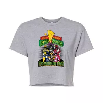 Винтажная укороченная футболка с рисунком Power Rangers для юниоров Licensed Character, серый