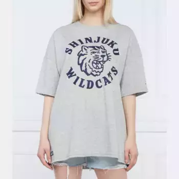 Винтажная университетская футболка оверсайз Superdry, серый