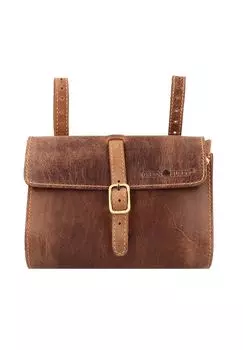 Винтажная велосипедная сумка XL кожаная 20 см Green Burry, коричневый