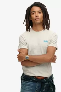 Винтажная вышитая футболка Superdry, серый