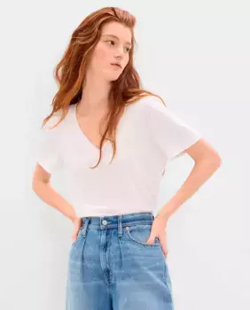 Винтажная женская футболка органического трикотажа Gap, белый