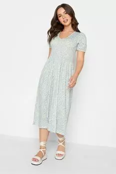 Винтажное каскадное платье мидакси с цветочным узором PixieGirl Petite, синий