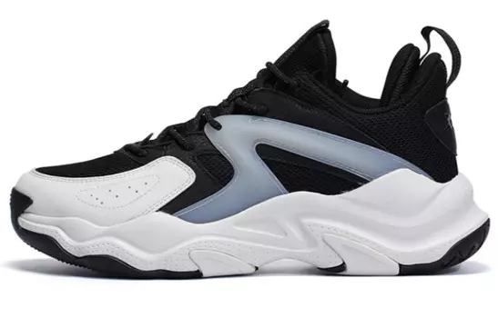 Винтажные баскетбольные кроссовки мужские низкие черные/белые Xtep