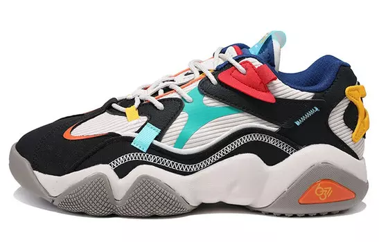 Винтажные баскетбольные кроссовки мужские с низким верхом белые/черные/красные Peak