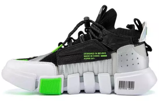 Винтажные баскетбольные кроссовки мужские с низким верхом, черные/серебристые/белые Lining