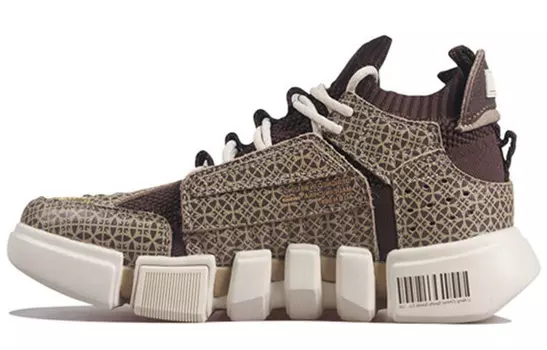 Винтажные баскетбольные кроссовки мужские, среднего размера, бежевые/хаки Lining