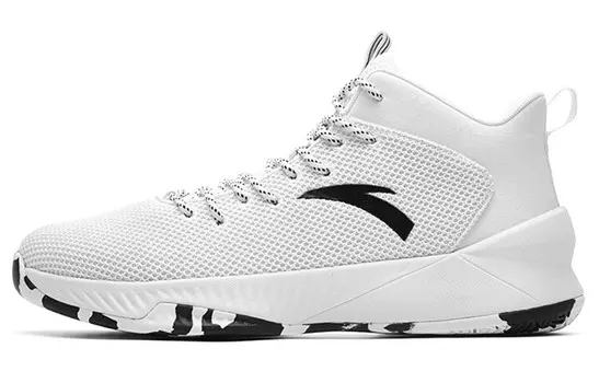 Винтажные баскетбольные кроссовки мужские среднего размера белые/черные Anta