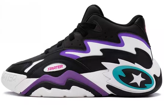 Винтажные баскетбольные кроссовки Vol Series для мужчин с низким верхом, черные/фиолетовые Starter