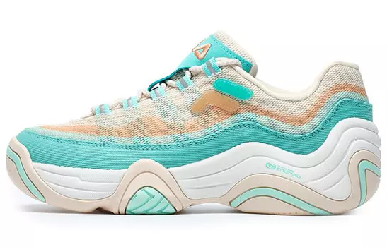 Винтажные баскетбольные кроссовки женские низкие коричневые/зеленые Fila Fusion