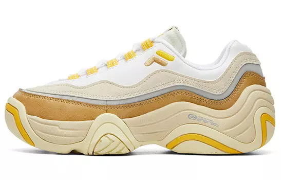 Винтажные баскетбольные кроссовки женские низкие Philo белые/солнечно-желтые Fila Fusion