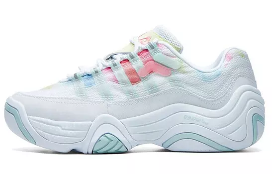 Винтажные баскетбольные кроссовки женские с низким верхом Fei Le Белый / Медовый воск желтый / Красный / Зеленый / Синий Fila Fusion