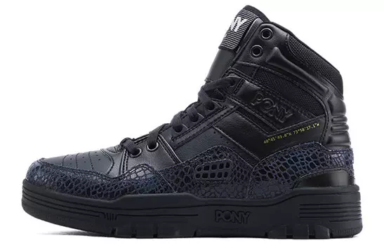 Винтажные баскетбольные кроссовки женские высокие черные Pony