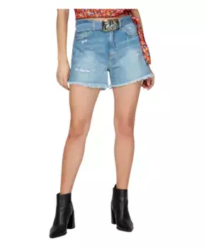 Винтажные джинсовые шорты с бахромой Pinko, синий
