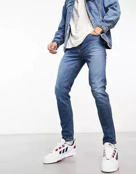 Винтажные джинсы скинни ASOS DESIGN, темно-синий