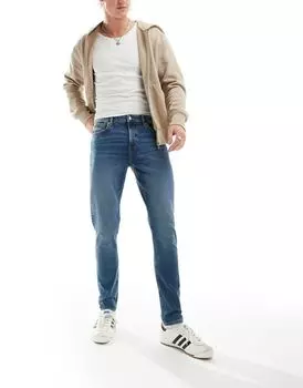 Винтажные джинсы скинни средней потертости ASOS DESIGN