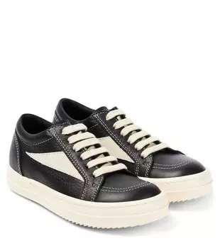 Винтажные кожаные кроссовки Rick Owens, черный