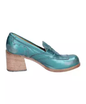 Винтажные кожаные лоферы Moma, зеленый