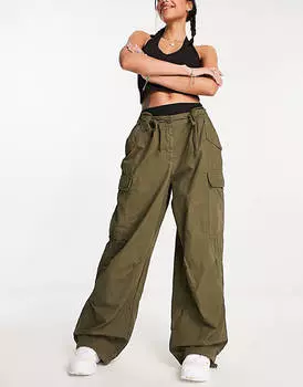Винтажные мешковатые брюки-парашюты цвета хаки Superdry
