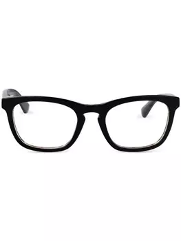 Винтажные очки с клетчатой отделкой Burberry Eyewear, черный