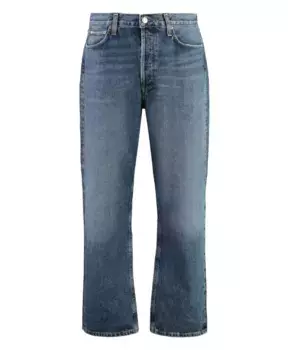 Винтажные прямые джинсы с металлическими деталями Agolde, синий