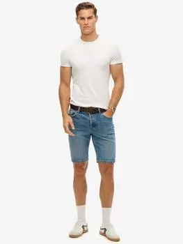 Винтажные прямые шорты Superdry, цвет Vintage Mid Blue