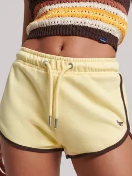 Винтажные шорты-гонщики из джерси Superdry, желтый/шоколадно-коричневый
