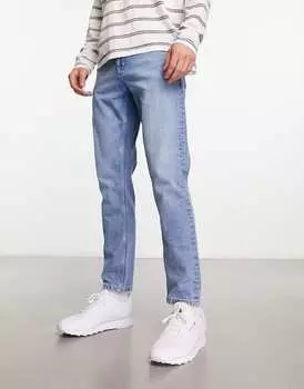 Винтажные синие джинсы ASOS DESIGN средней потертости