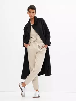 Винтажные спортивные брюки с высокой посадкой Gap, бежевый