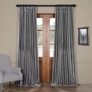 Винтажные занавески Dupioni 100 x 108, штормово-серый