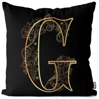 Винтажный чехол на подушку VOID G с буквой G и цветочным принтом, полиэстер, водонепроницаемая подушка для улицы и дома. Размер: 80 x 80 см.