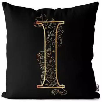 Винтажный чехол на подушку VOID I с буквенным принтом и цветочным принтом, полиэстер, водонепроницаемая подушка для улицы и дома. Размер: 60 x 60 см.