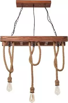 Винтажный деревянный подвесной светильник для обеденного стола, потолочный светильник, регулируемый подвесной светильник для столовой, кухни GreatDEshop2021, коричневый