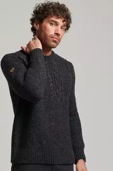 Винтажный джемпер Jacob с круглым вырезом Superdry, черный
