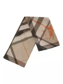 Винтажный клетчатый шарф BURBERRY, нейтральный