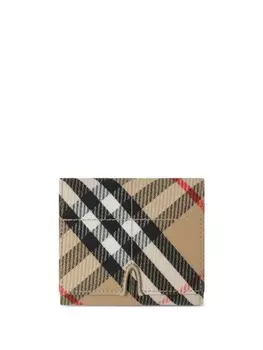 Винтажный кошелек Snip с чековым принтом Burberry, нейтральный цвет