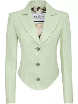 Винтажный кожаный блейзер Philipp Plein, зеленый