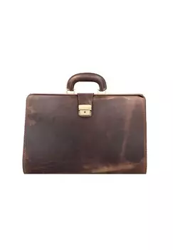 Винтажный кожаный футляр для врача 41 см Green Burry, цвет Teak Brown