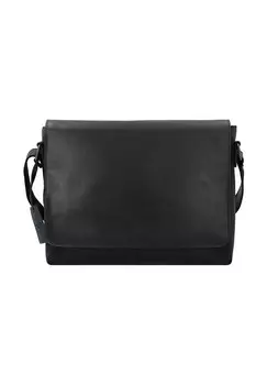 Винтажный кожаный мессенджер Juul 36 см BURKELY, черный