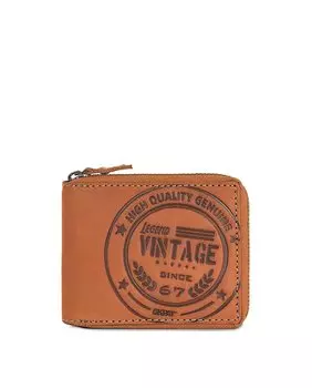 Винтажный кожаный мужской кошелек с RFID-защитой коричневого цвета SKPAT, коричневый