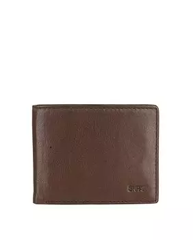 Винтажный кожаный мужской кошелек с RFID-защитой коричневого цвета SKPAT, коричневый