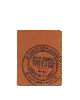 Винтажный кожаный мужской кошелек с RFID-защитой коричневого цвета SKPAT, коричневый