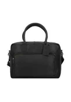 Винтажный кожаный портфель Mitch 39 см с отделением для ноутбука BURKELY, черный