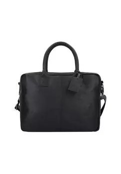 Винтажный кожаный портфель Taylor 40 см с отделением для ноутбука BURKELY, черный