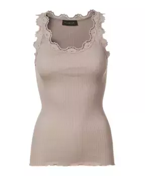 Винтажный кружевной топ пудрового цвета Rosemunde, бежевый