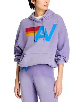 Винтажный логотип пуловер с капюшоном Aviator Nation, фиолетовый