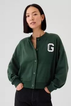 Винтажный мягкий свободный кардиган из университетского джерси Gap, зеленый