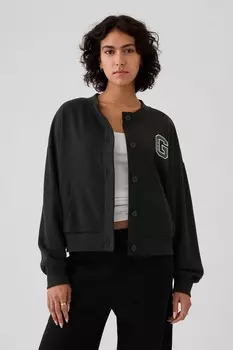 Винтажный мягкий свободный кардиган из университетского джерси Gap, черный